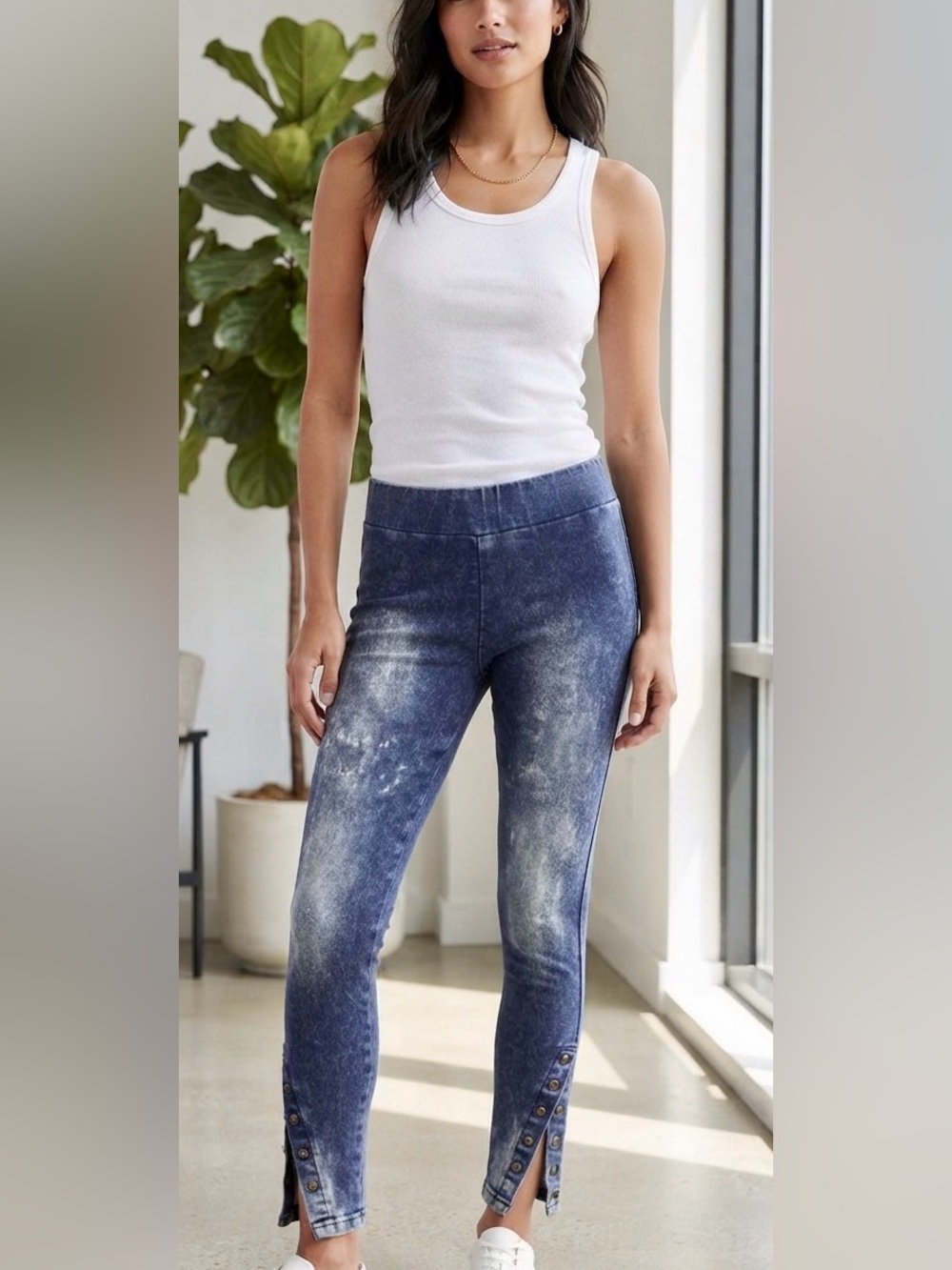 Kiki Riki Stylish Denim Blue acid wash Women's leggings